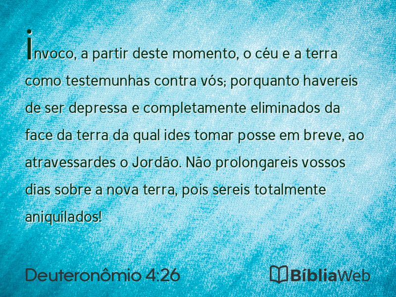 Deuteronômio 4:26 em imagem para compartilhar