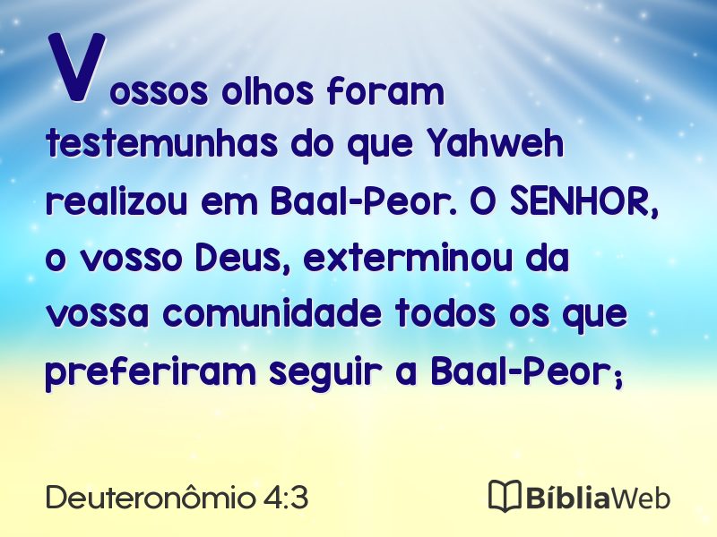 Deuteronômio 4:3 em imagem para compartilhar