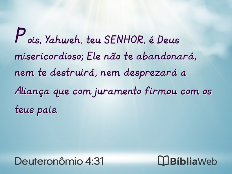 Deuteronômio 4:31 em imagem para compartilhar