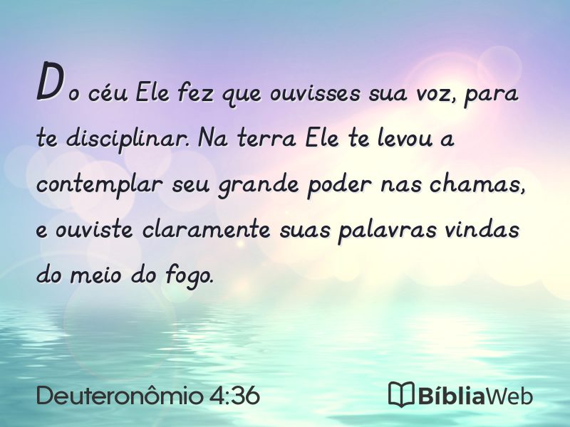 Deuteronômio 4:36 em imagem para compartilhar