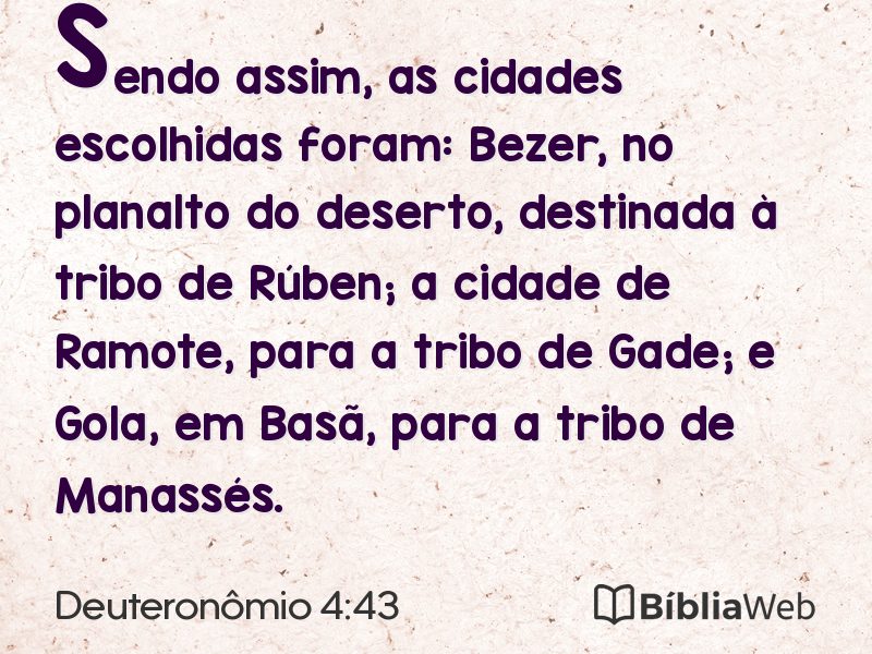 Deuteronômio 4:43 em imagem para compartilhar