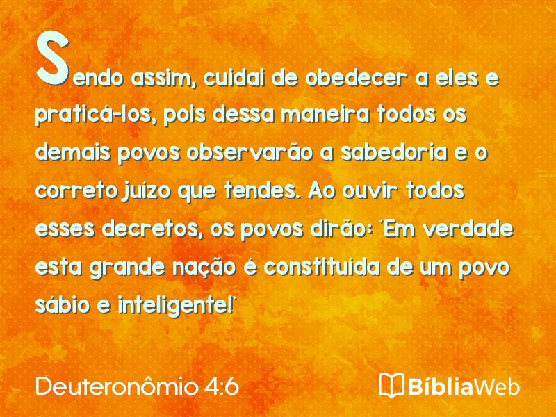 Deuteronômio 4:6 em imagem para compartilhar