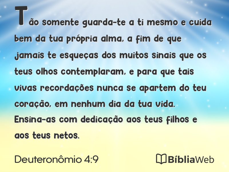 Deuteronômio 4:9 em imagem para compartilhar