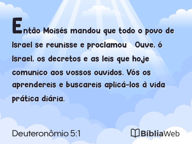 Deuteronômio 5:1 em imagem para compartilhar