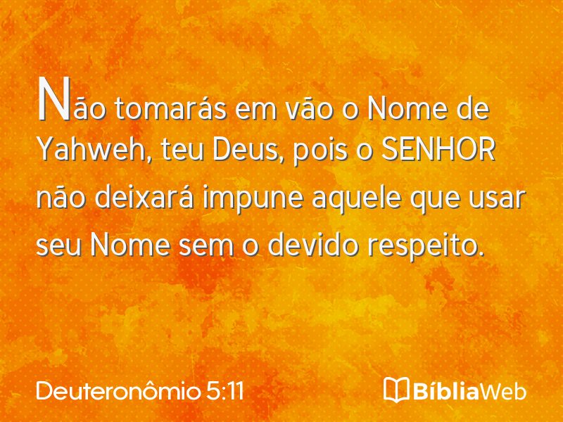 Deuteronômio 5:11 em imagem para compartilhar