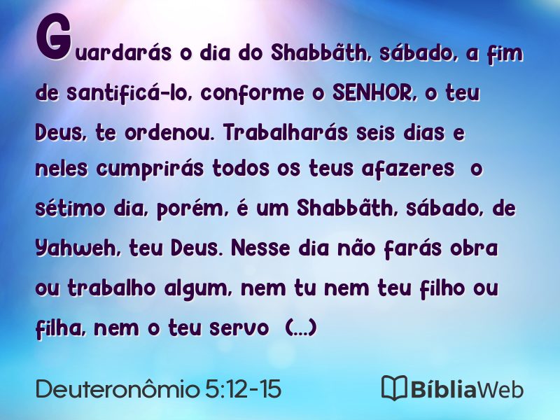 Deuteronômio 5:12-15 em imagem para compartilhar