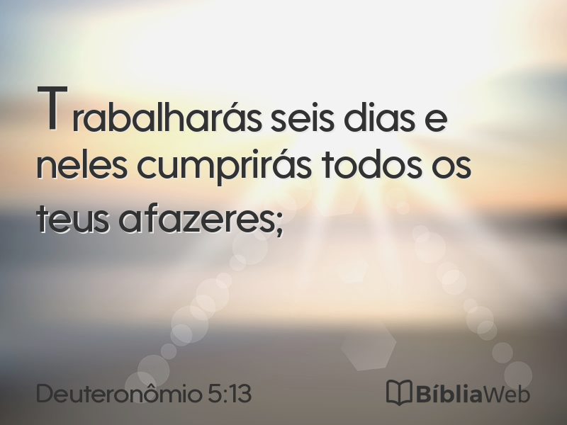 Deuteronômio 5:13 em imagem para compartilhar