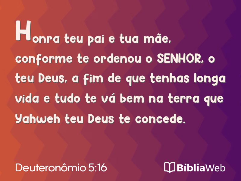 Deuteronômio 5:16 em imagem para compartilhar