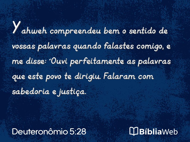 Deuteronômio 5:28 em imagem para compartilhar