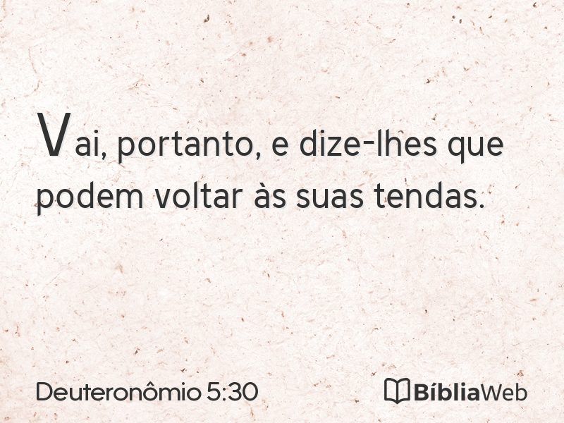 Deuteronômio 5:30 em imagem para compartilhar