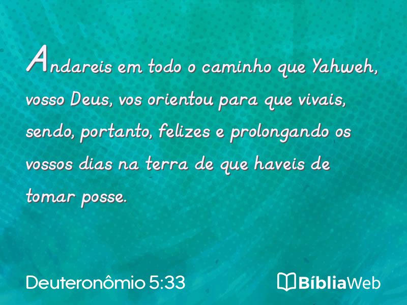 Deuteronômio 5:33 em imagem para compartilhar