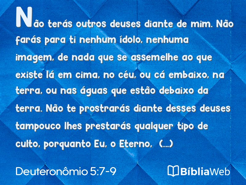 Deuteronômio 5:7-9 em imagem para compartilhar