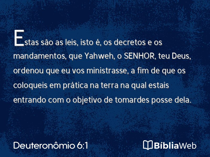 Deuteronômio 6:1 em imagem para compartilhar