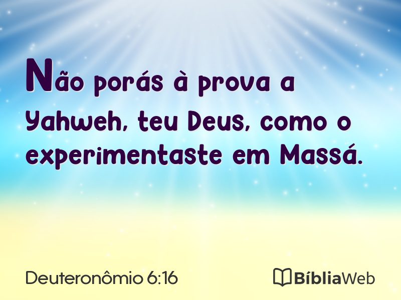 Deuteronômio 6:16 em imagem para compartilhar