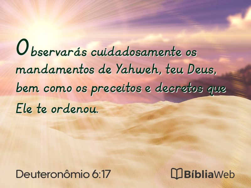 Deuteronômio 6:17 em imagem para compartilhar
