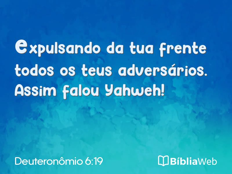 Deuteronômio 6:19 em imagem para compartilhar