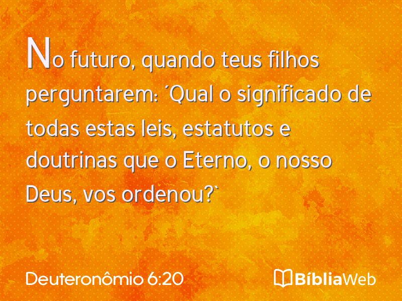 Deuteronômio 6:20 em imagem para compartilhar