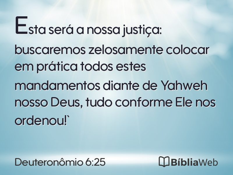 Deuteronômio 6:25 em imagem para compartilhar