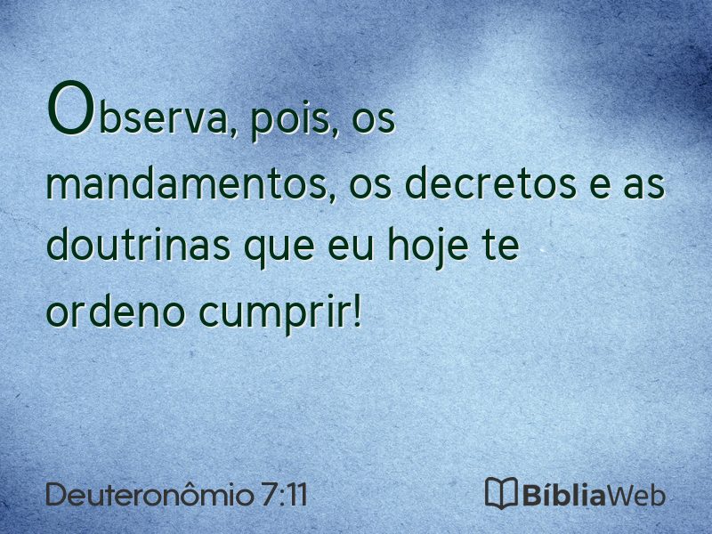 Deuteronômio 7:11 em imagem para compartilhar