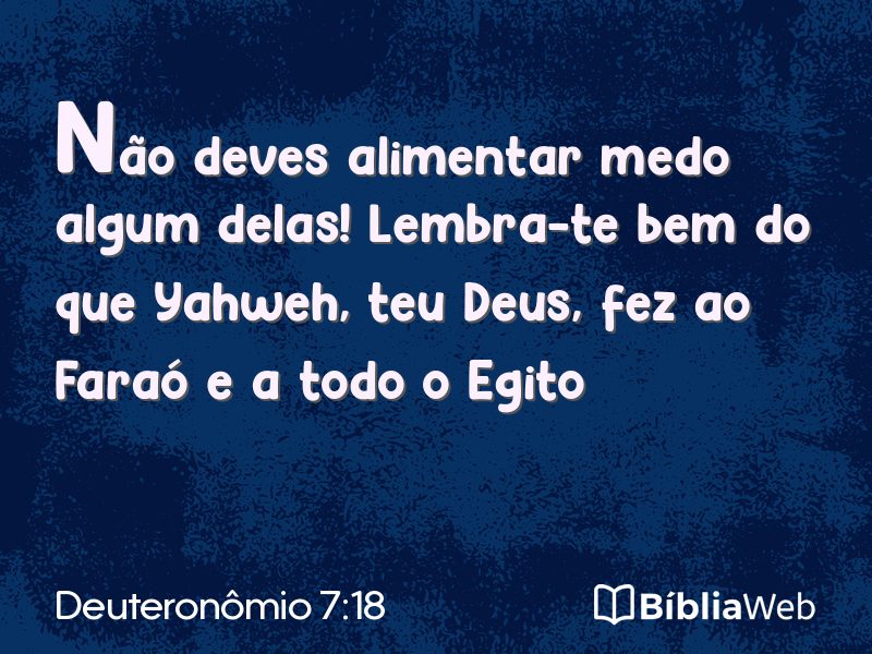 Deuteronômio 7:18 em imagem para compartilhar