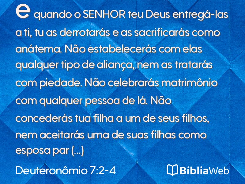 Deuteronômio 7:2-4 em imagem para compartilhar