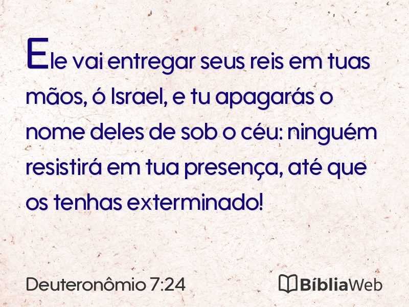 Deuteronômio 7:24 em imagem para compartilhar
