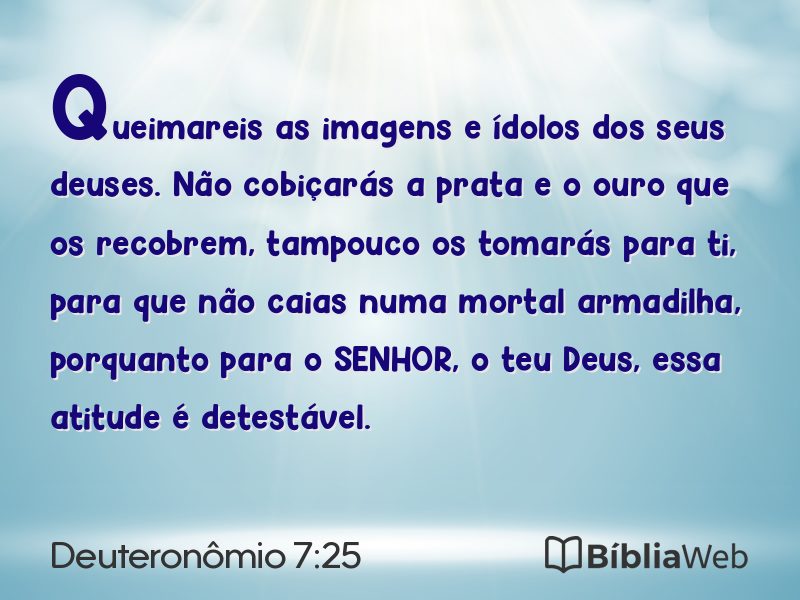 Deuteronômio 7:25 em imagem para compartilhar