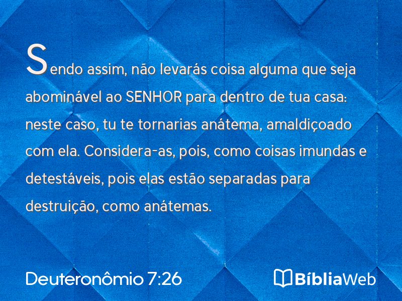 Deuteronômio 7:26 em imagem para compartilhar