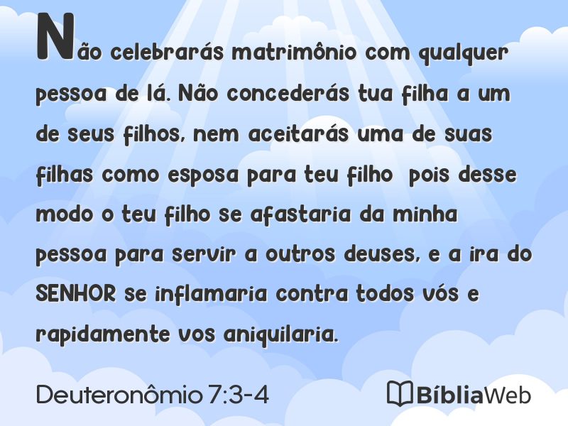 Deuteronômio 7:3-4 em imagem para compartilhar