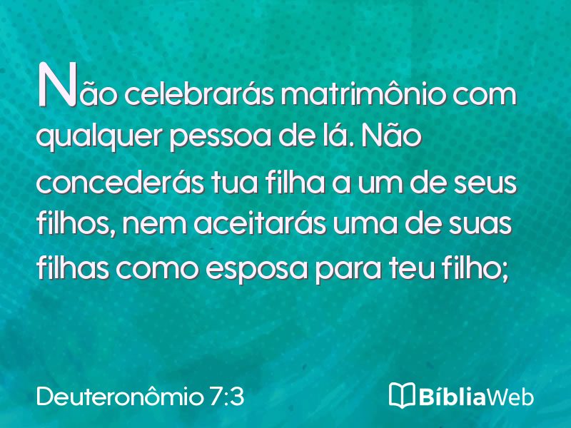 Deuteronômio 7:3 em imagem para compartilhar