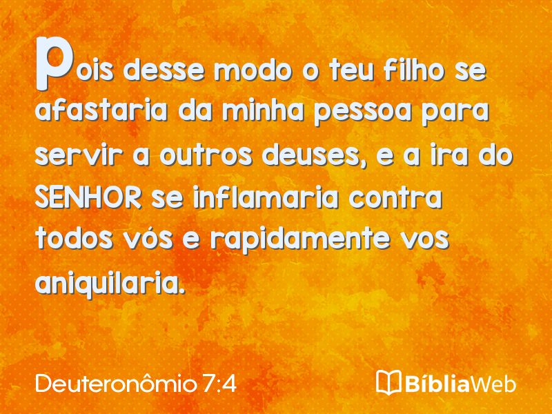 Deuteronômio 7:4 em imagem para compartilhar