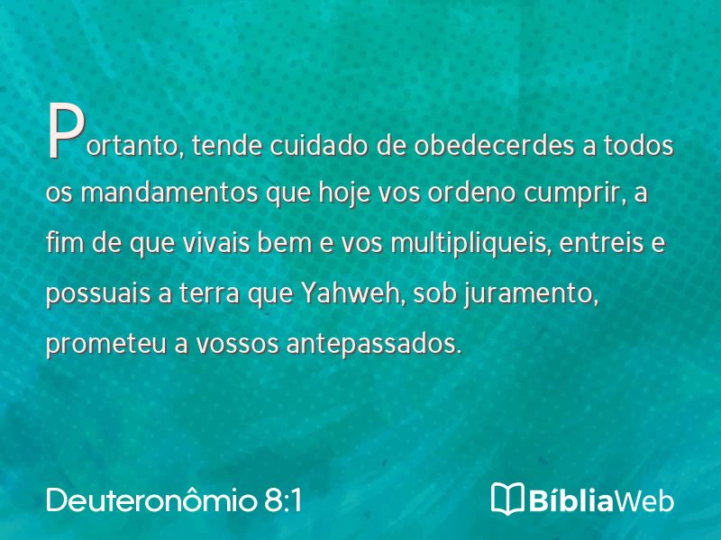 Deuteronômio 8:1 em imagem para compartilhar