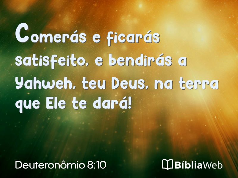 Deuteronômio 8:10 em imagem para compartilhar