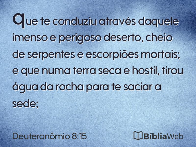 Deuteronômio 8:15 em imagem para compartilhar