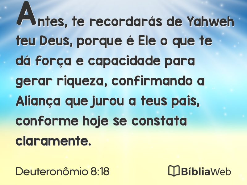Deuteronômio 8:18 em imagem para compartilhar