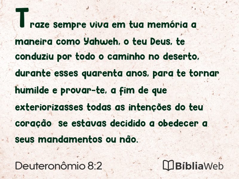 Deuteronômio 8:2 em imagem para compartilhar