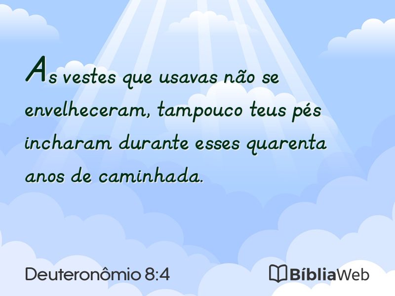 Deuteronômio 8:4 em imagem para compartilhar