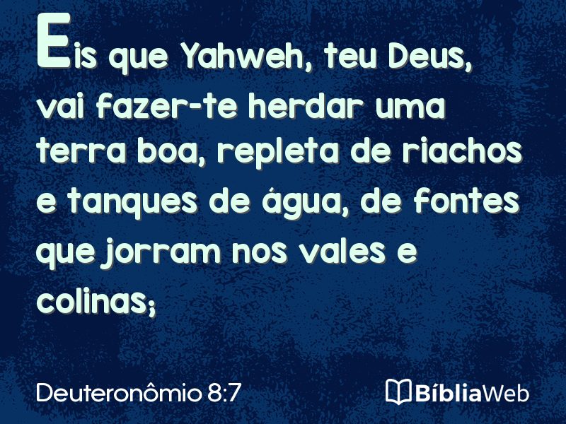 Deuteronômio 8:7 em imagem para compartilhar