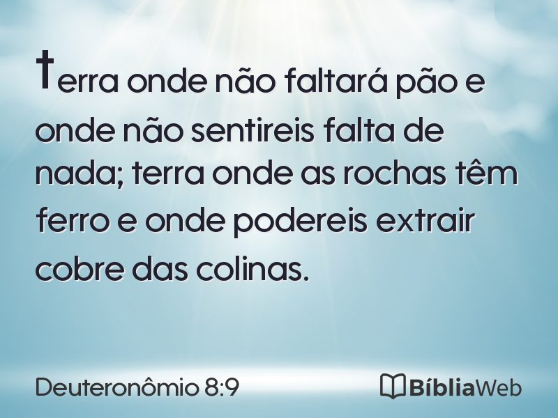 Deuteronômio 8:9 em imagem para compartilhar