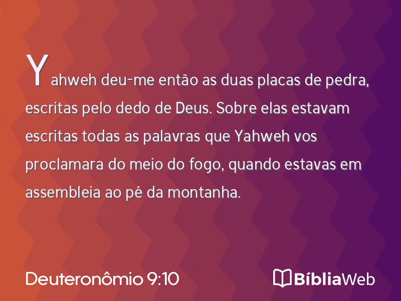 Deuteronômio 9:10 em imagem para compartilhar