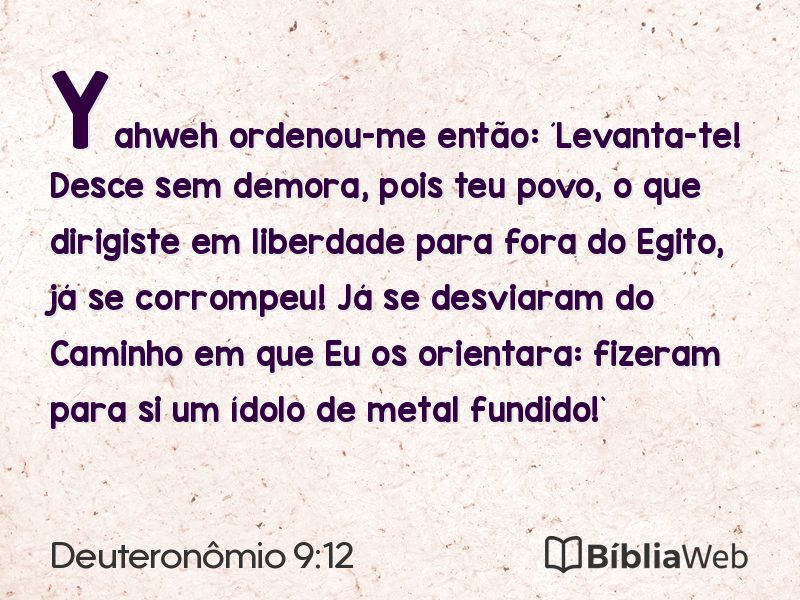 Deuteronômio 9:12 em imagem para compartilhar