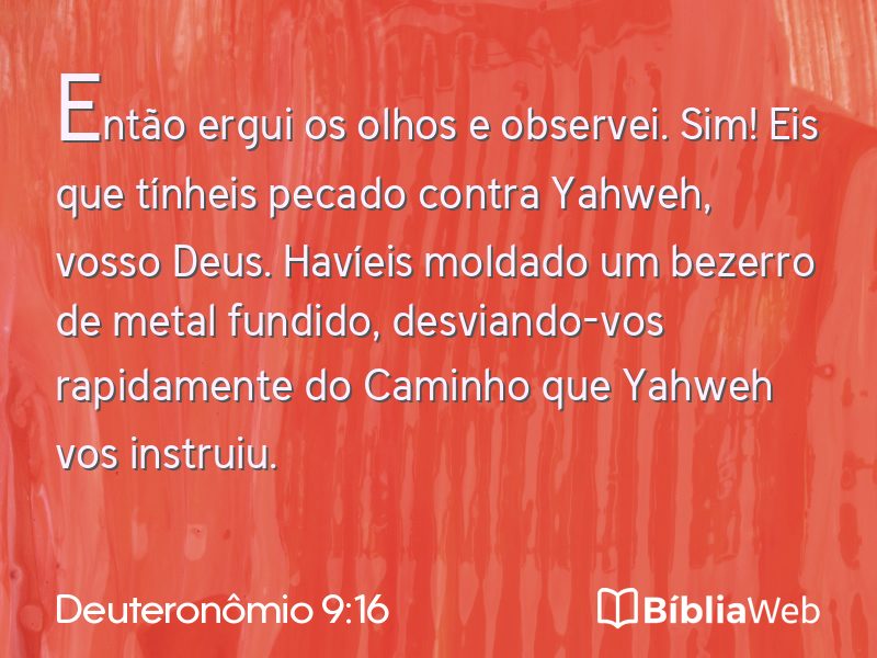 Deuteronômio 9:16 em imagem para compartilhar