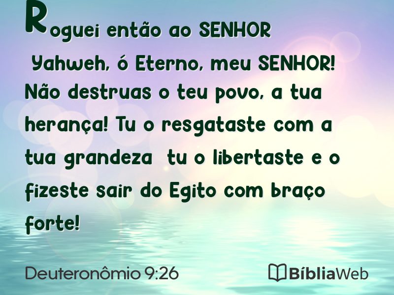 Deuteronômio 9:26 em imagem para compartilhar