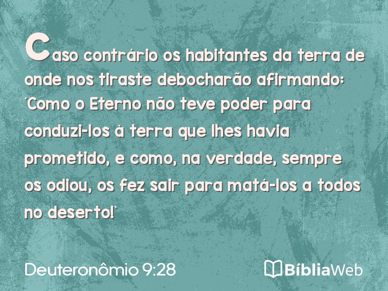 Deuteronômio 9:28 em imagem para compartilhar