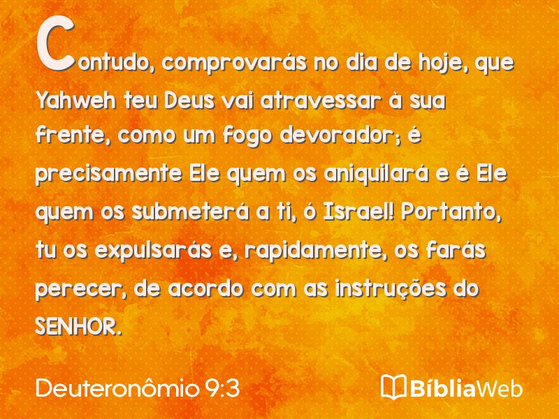 Deuteronômio 9:3 em imagem para compartilhar
