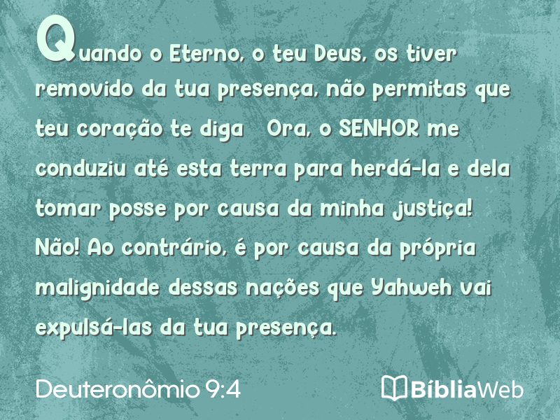 Deuteronômio 9:4 em imagem para compartilhar