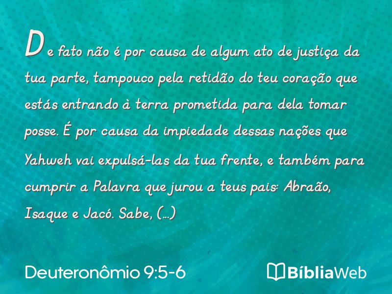 Deuteronômio 9:5-6 em imagem para compartilhar