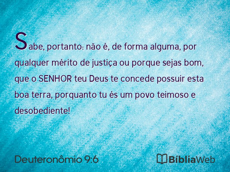 Deuteronômio 9:6 em imagem para compartilhar