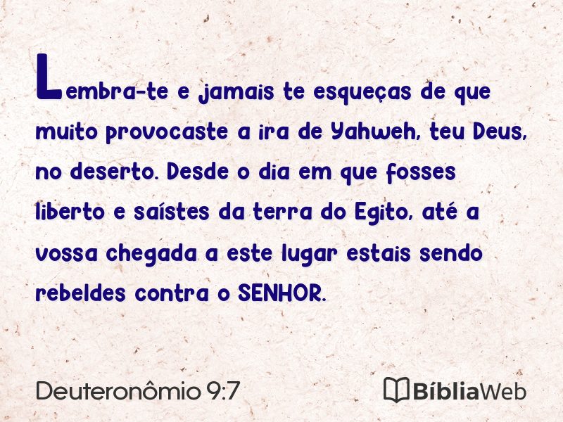 Deuteronômio 9:7 em imagem para compartilhar