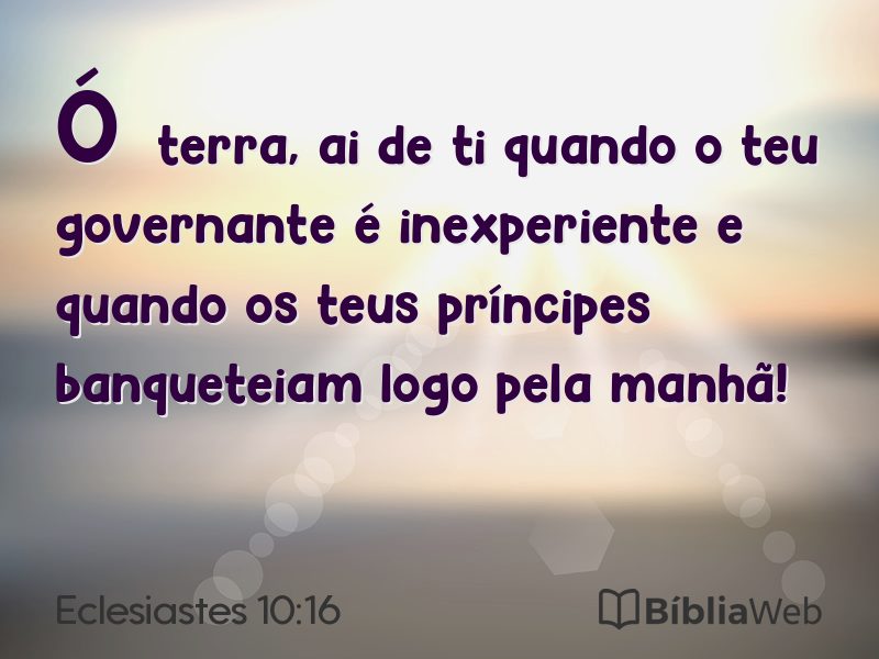 Eclesiastes 10:16 em imagem para compartilhar